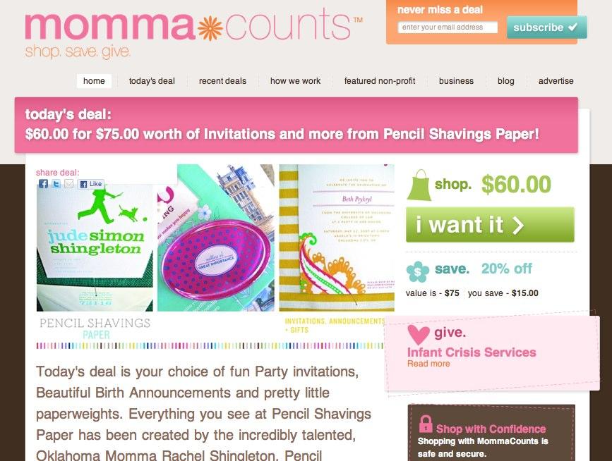 MommaCounts Shop, Save, Give