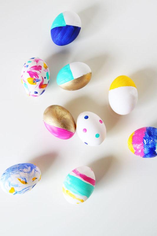 Colorful Gold Painted Easter Eggs