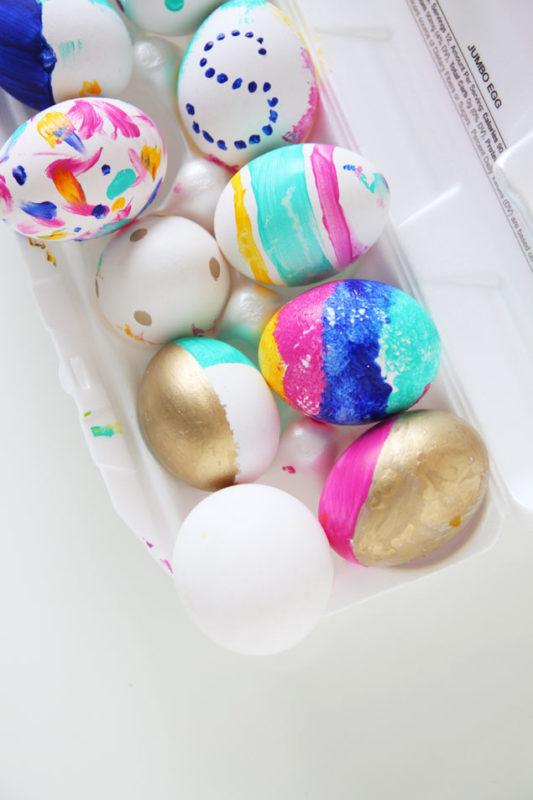 Colorful Gold Painted Easter Eggs