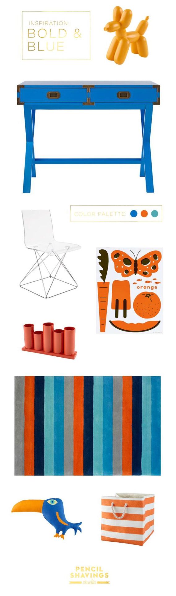 Color Crush: the bold and the blue with the Land of Nod - www.pencilshavingsstudio.com