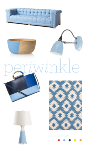 @psstudio Periwinkle color crush, how to decorate with periwinkle blue, Tory Burch, colorblock www.pencilshavingsstudio.com