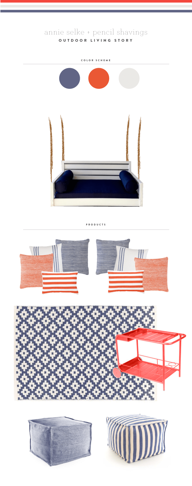 Mood board for outdoor porch project with @psstudio and the Annie Selke Co. - www.pencilshavingsstudio.com