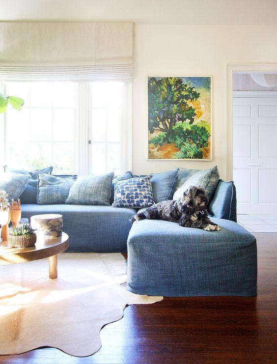 one room challenge denim chambray sectional