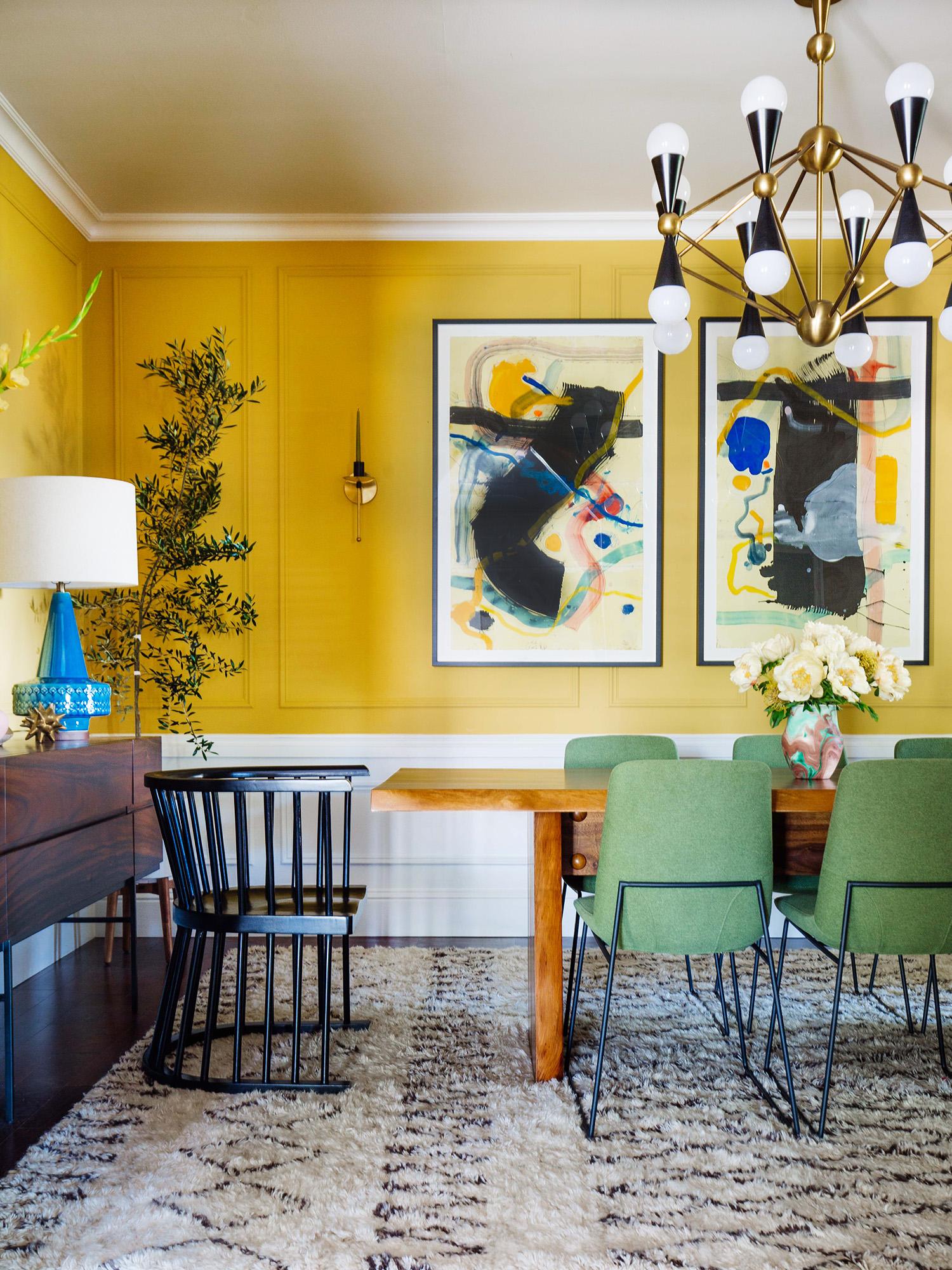 Contemporary Red And Yellow Dining Room